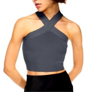 ARITZIA BABATON Sculpt Knit Criss Cross Cropped Tank SMALL